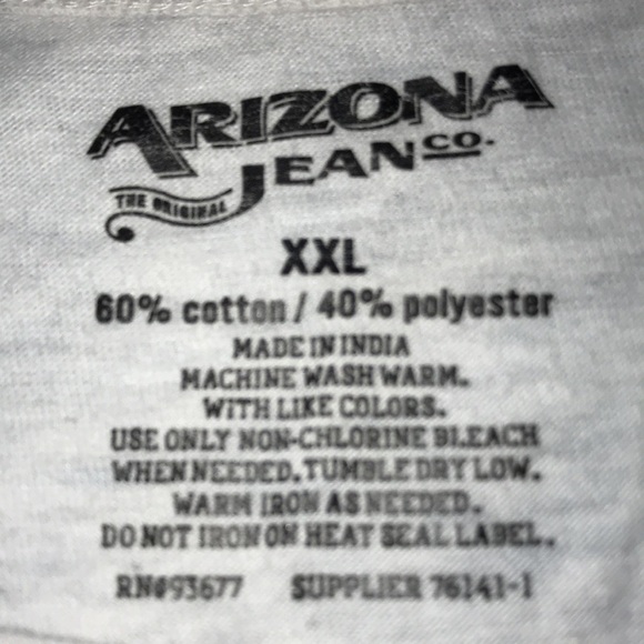 ARIZONA JEAN CO tank top heather gray with dark grey palm leaves size XXL - Picture 3 of 5